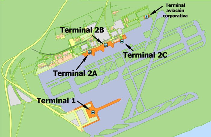 Аэропорт барселоны схема терминалов на русском языке