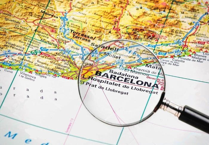 Местоположение Барселоны на карте мир