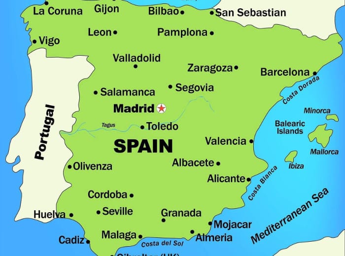 Барселона на карте мира