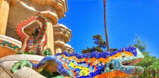 Ящерица Гауди - мозаичный символ Барселоны