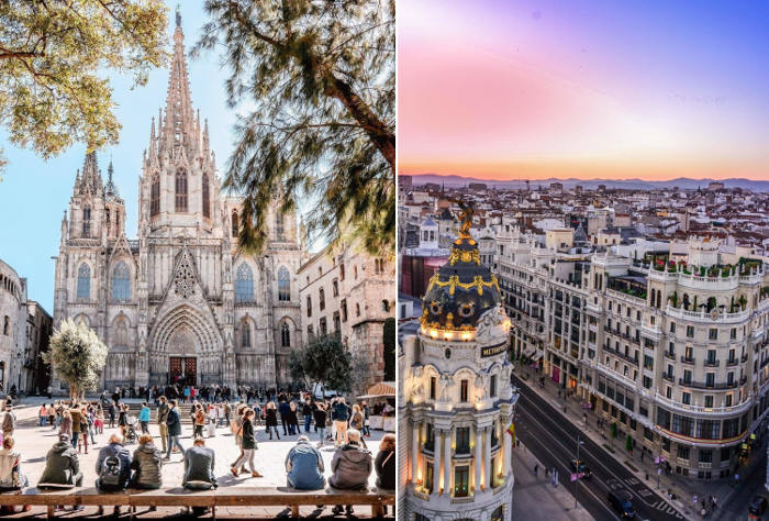 Барселона (слева) и Мадрид